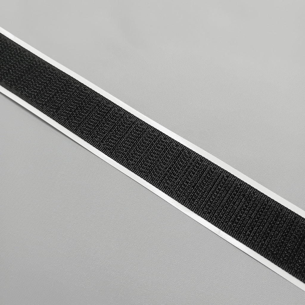 20mm black hook tape with adhesive backing
