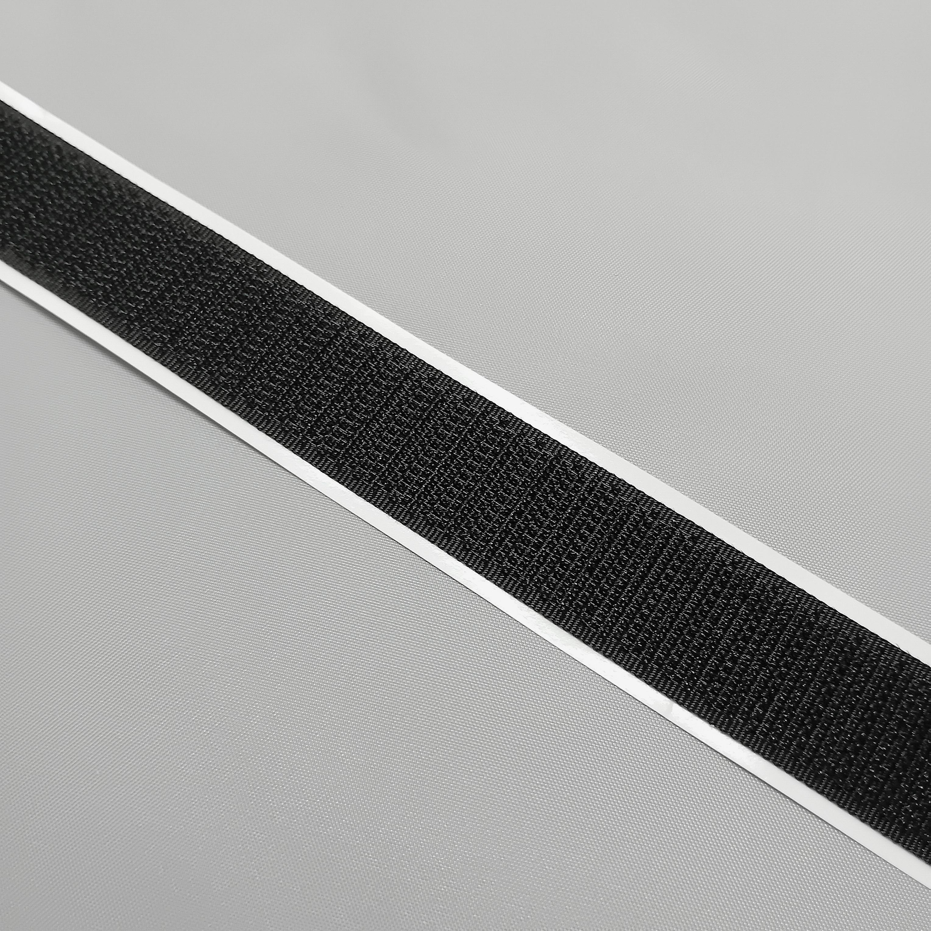 20mm black hook tape with adhesive backing