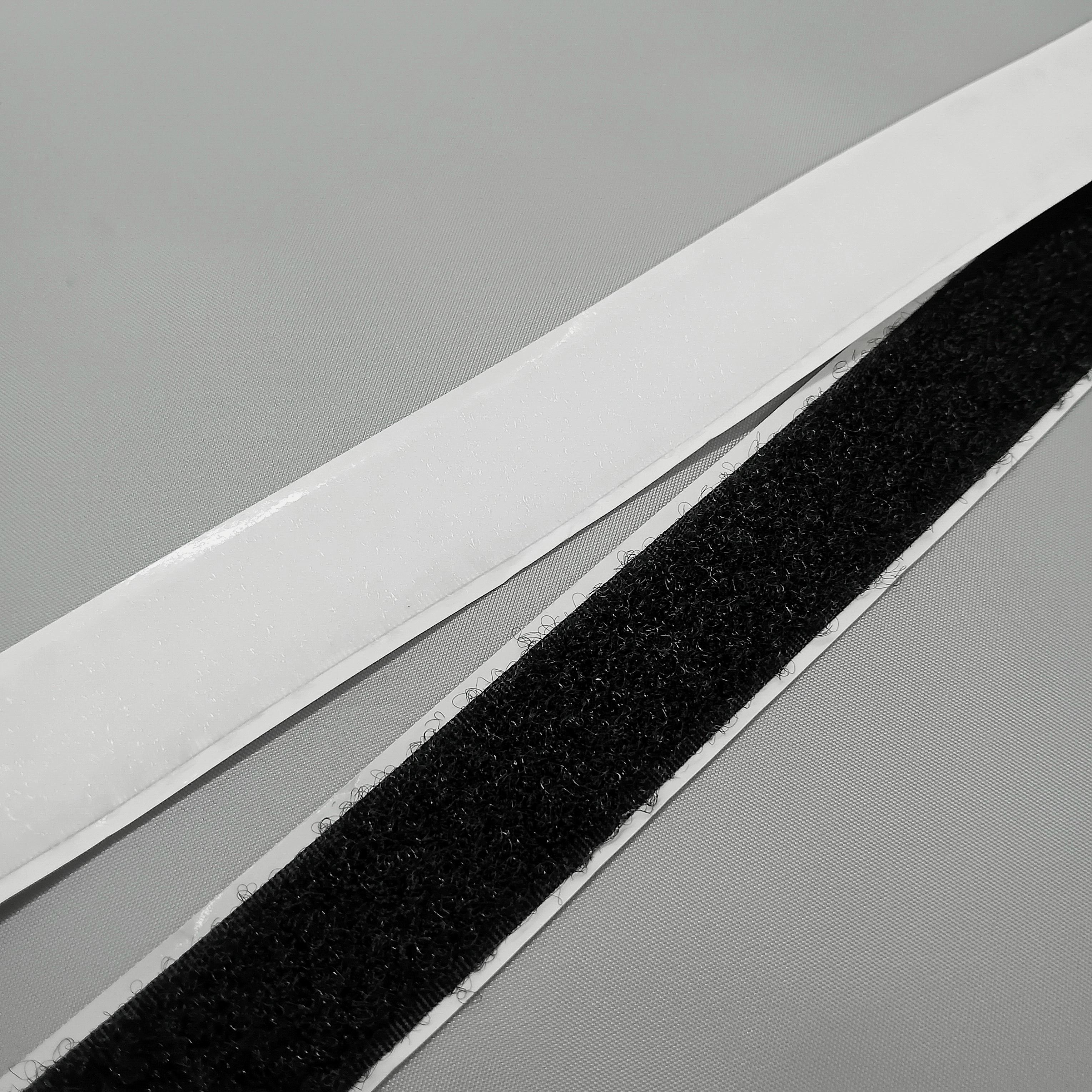 20mm white and black loop tape with adhesive backing