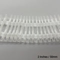 Close up of gathered 2 inch net pleat curtain tape
