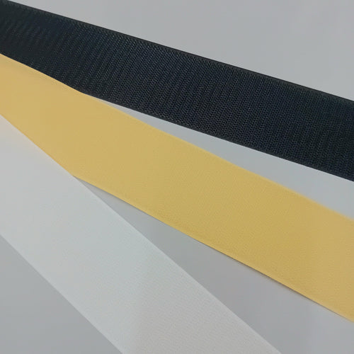 50mm sew hook tape in white, black and beige