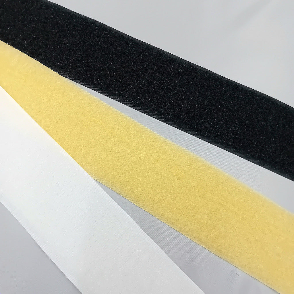 50mm sew loop tape in white black and beige