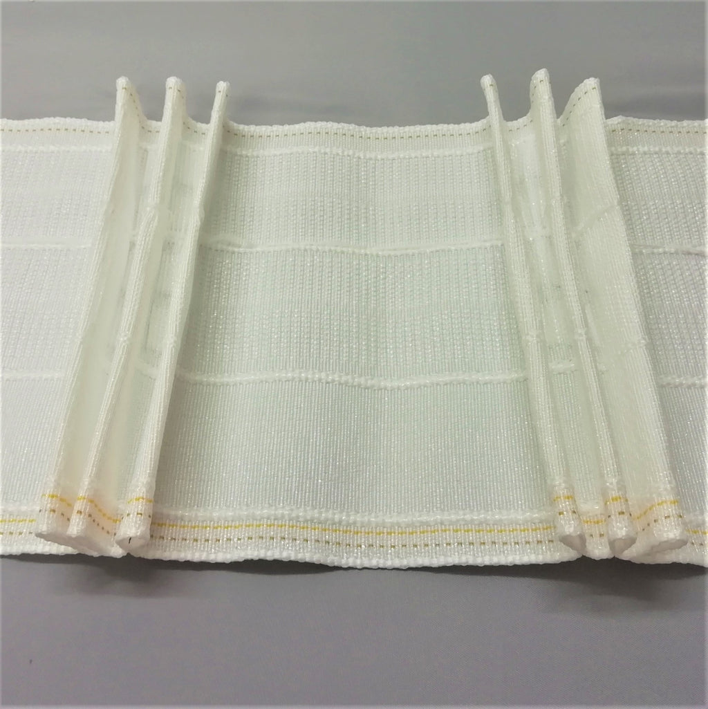 Pinch pleats on a 145mm 6 inch triple pleat curtain tape