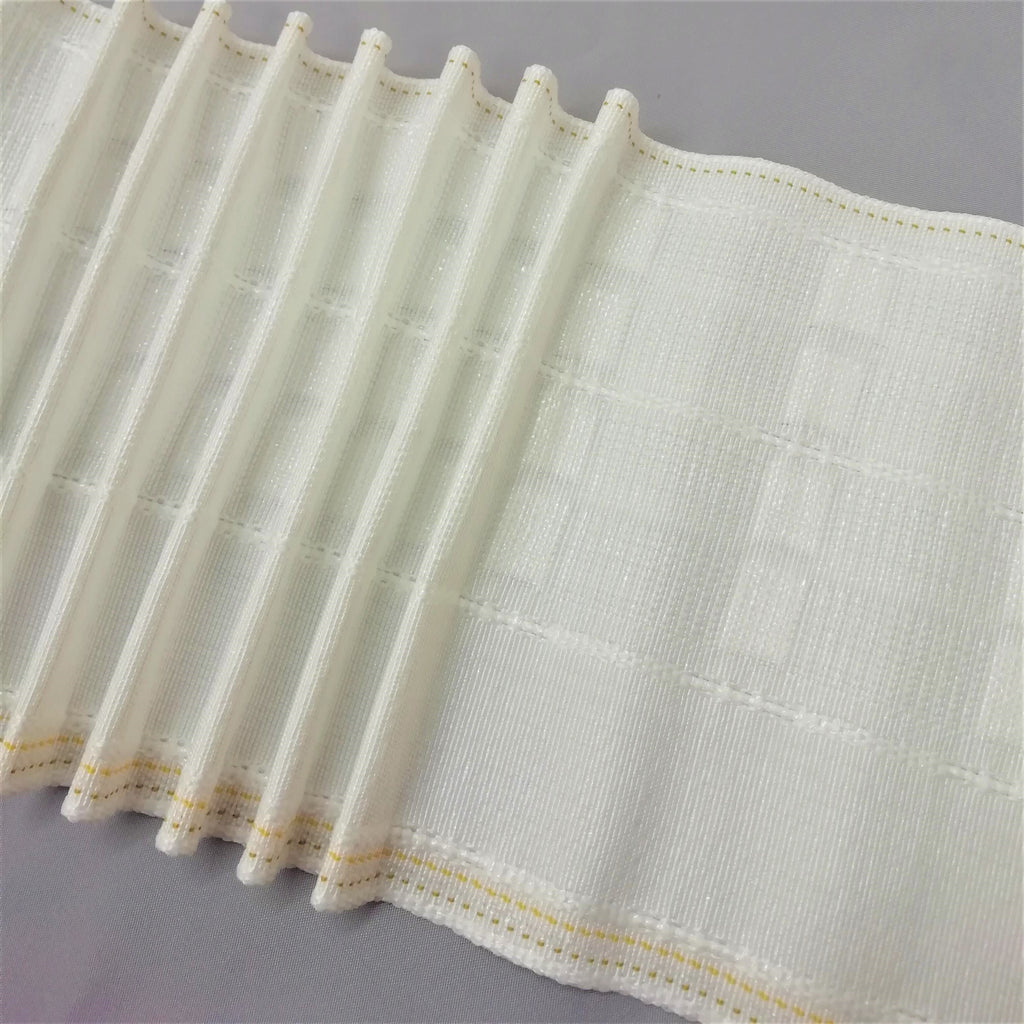 A close up of 6 inch pencil pleat curtain tape