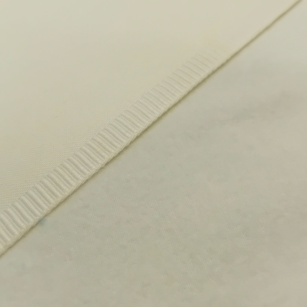 A close up of the two sides of brushed lining. One sateen one soft brushed