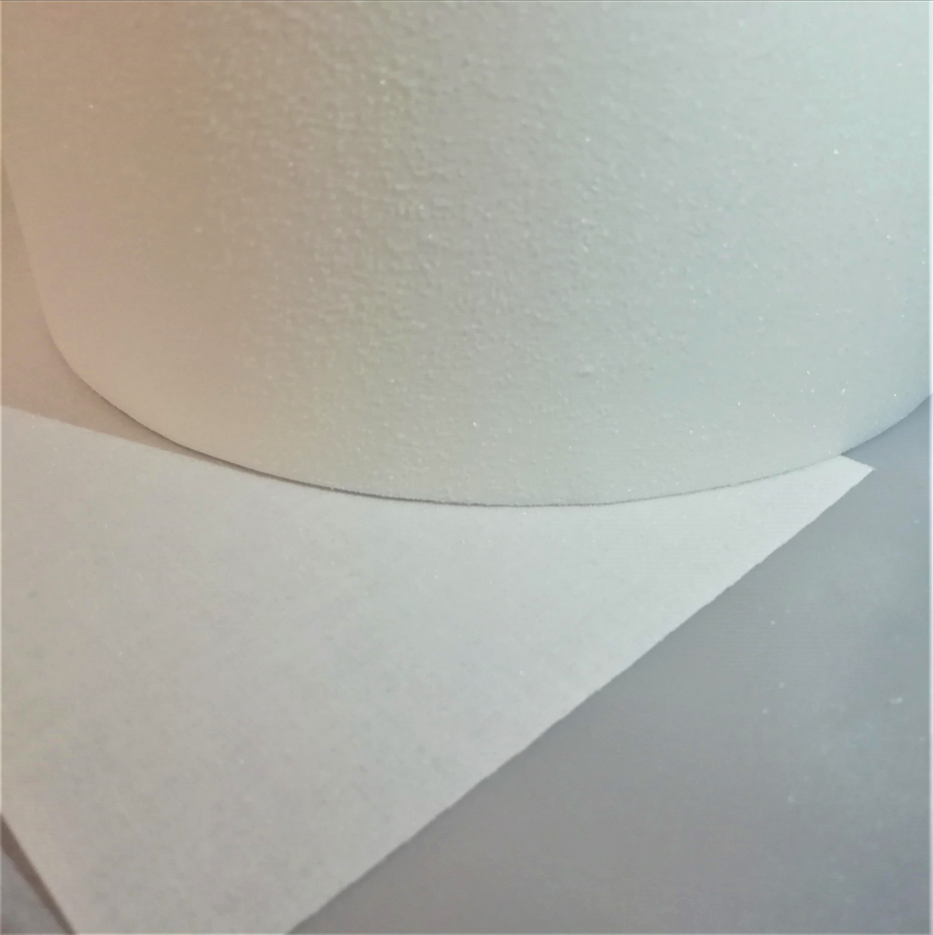 A close up of a roll of double fusible buckram