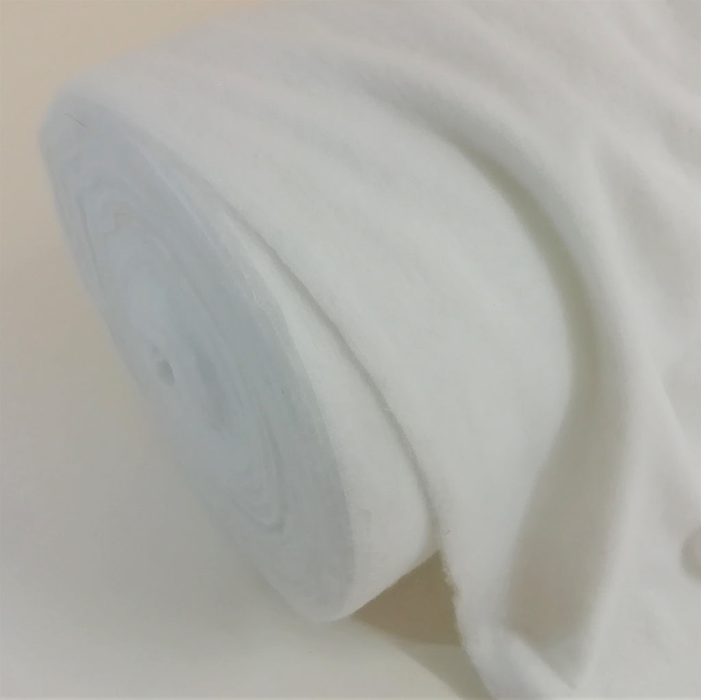 Roll of white medium weight polyester interlining
