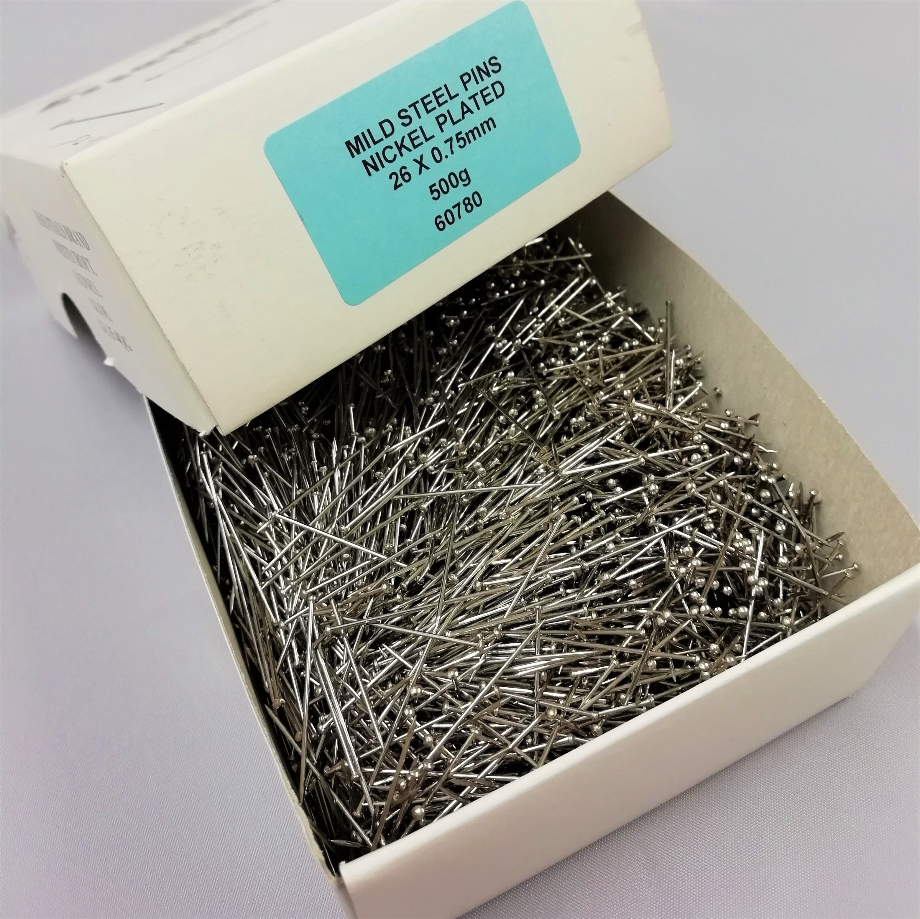 Nickel plated steel dressmaking pins