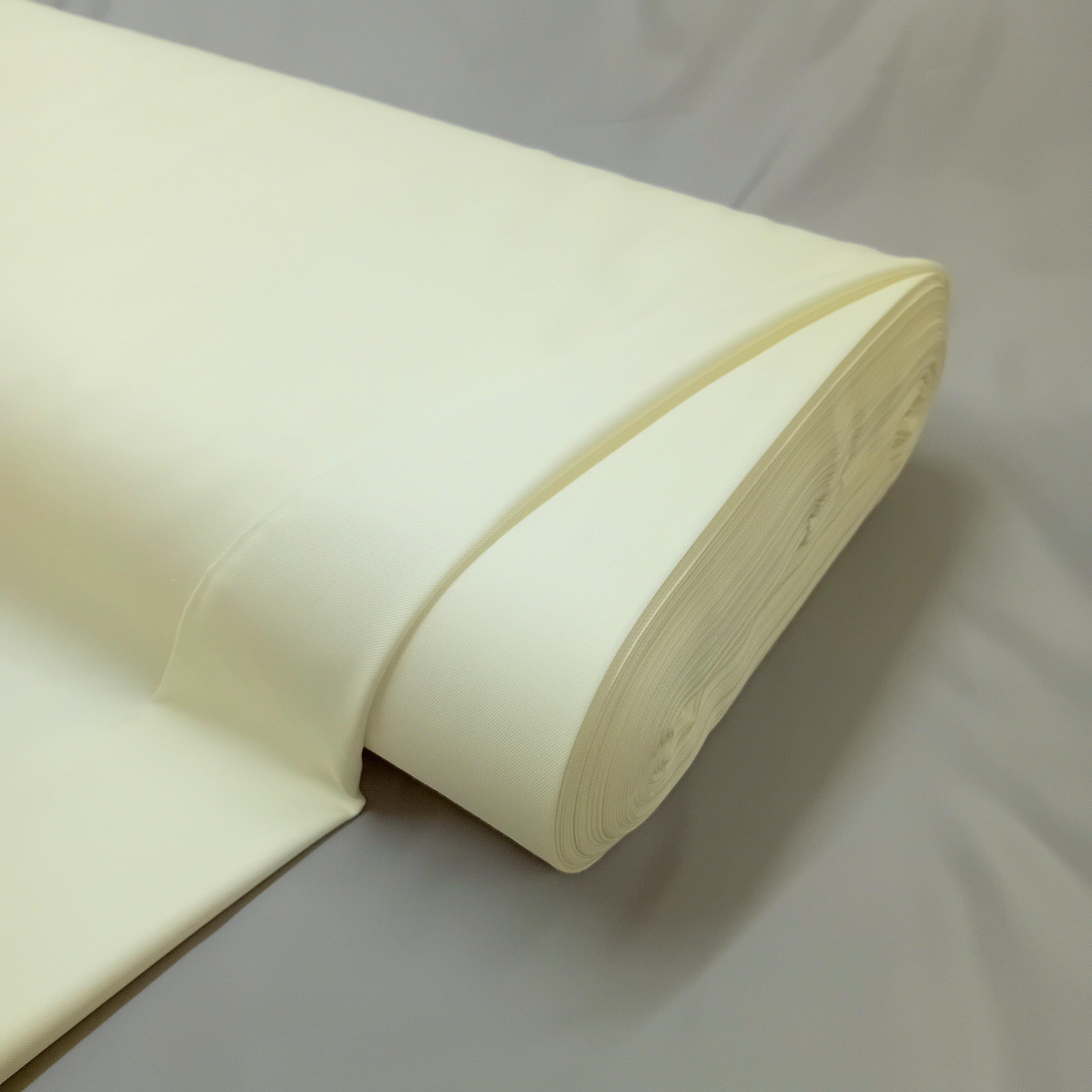 A roll of poly cotton curtain lining
