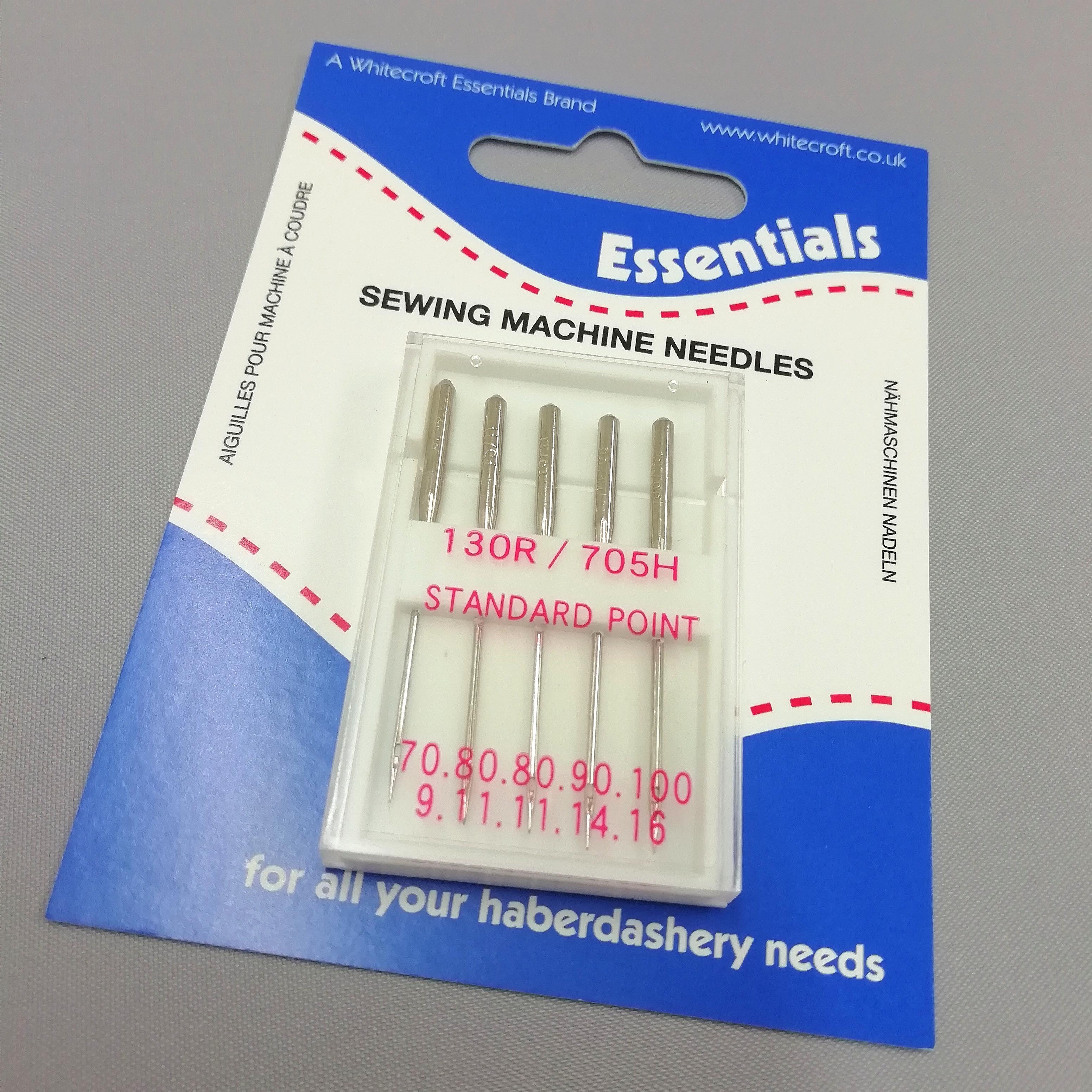 A pack of sewing machine needles in a range of sizes