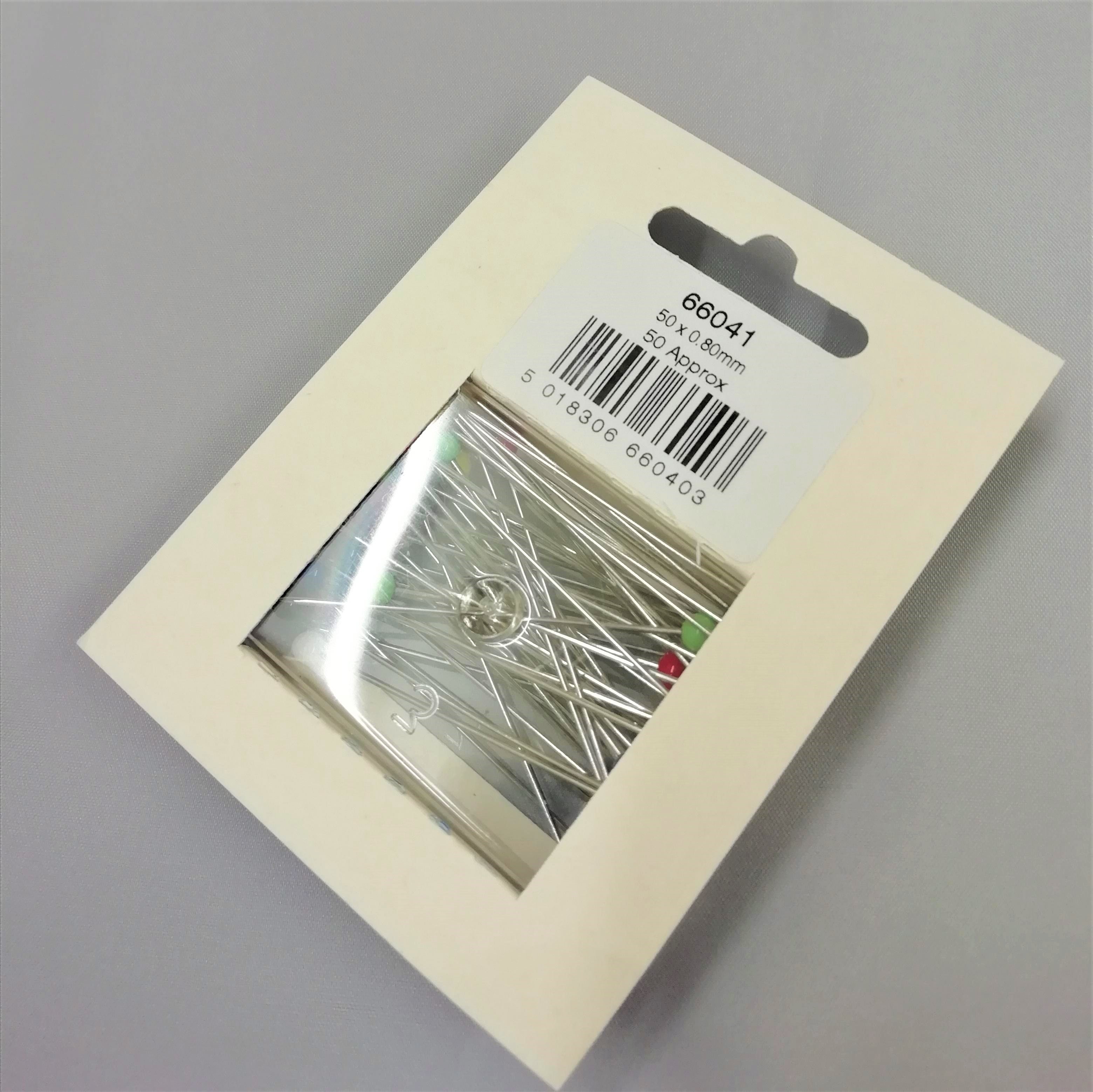 back of pack of strong glass head pins