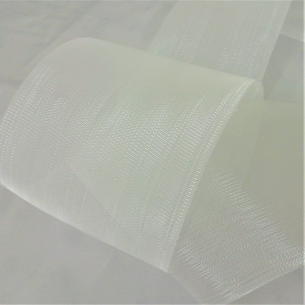 A close up of clear translucent buckram