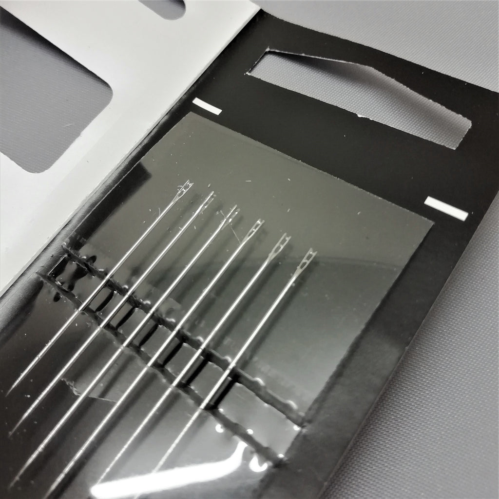 needles with a slot at the top for easy threading
