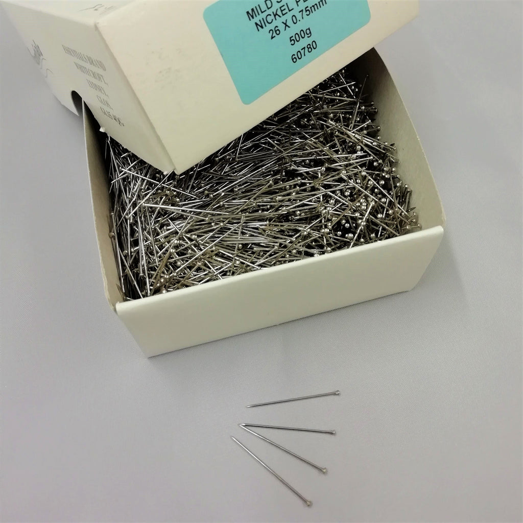 steel dressmaking pins 26 x 0.75 mm